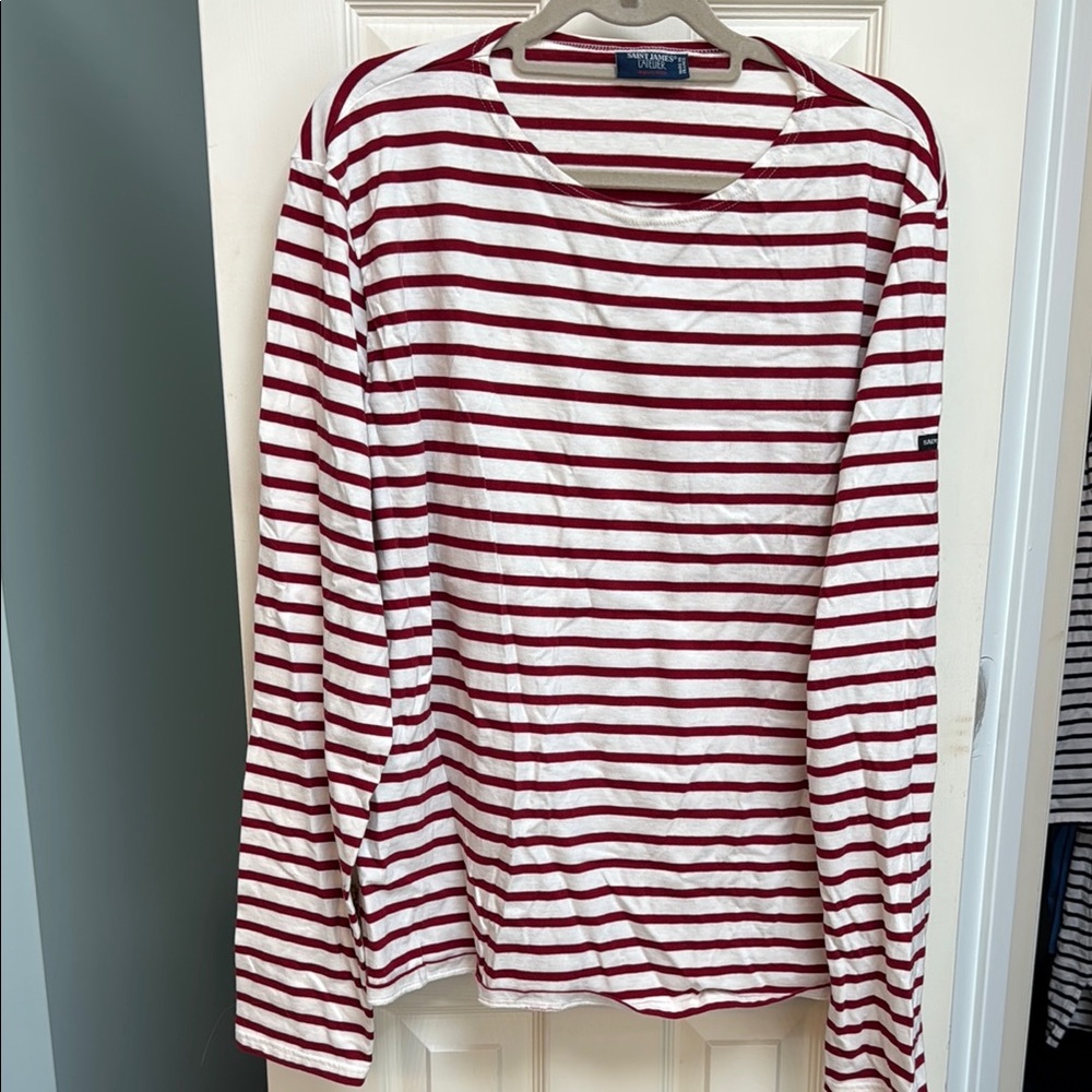 Saint James Red and White Striped Top